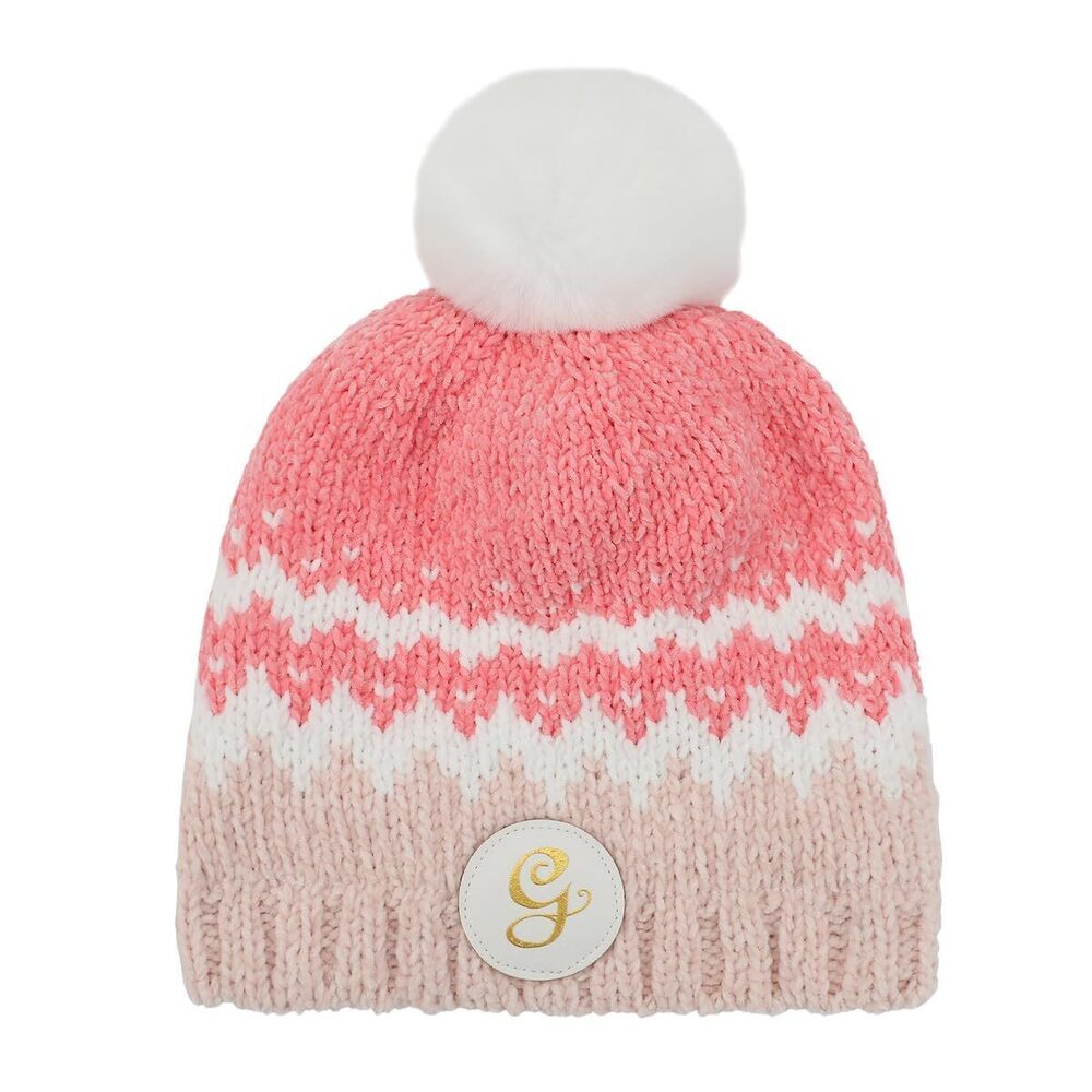 2258 Wicked G Pink Chenille Yarn Cuffless Beanie